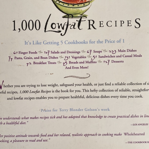1,000 Low-fat Recipes by Terry Blonder Golson - book paperback (cookbook) - Picture 4 of 7